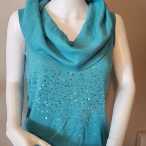 Apt. 9 Sequin Cowl Neck Sleeveless Womens Knit Top
